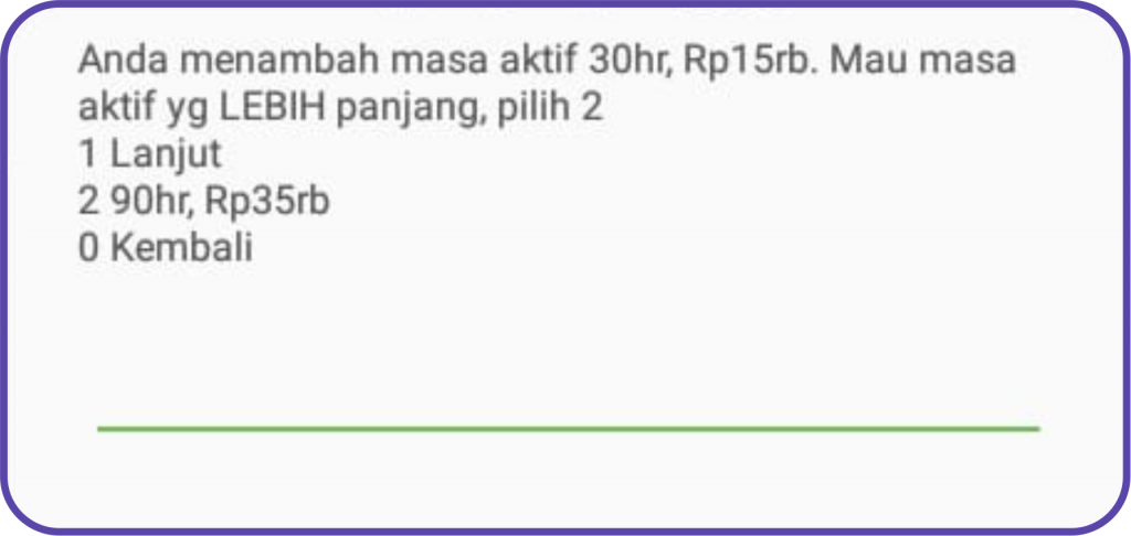pembelian masa aktif 30 hari